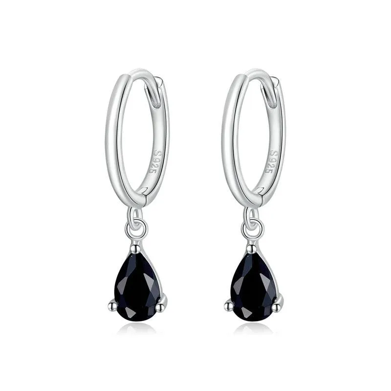 'Water Drop' CZ and Sterling Silver Earrings