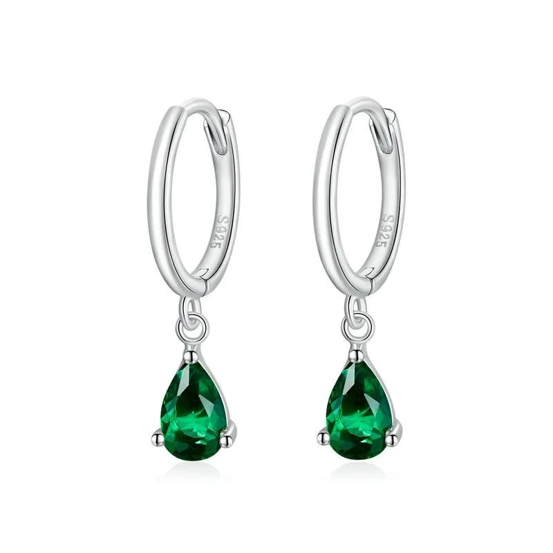 'Water Drop' CZ and Sterling Silver Earrings