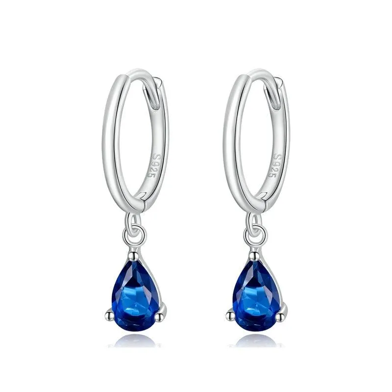 'Water Drop' CZ and Sterling Silver Earrings