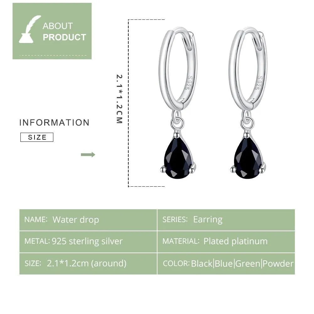 'Water Drop' CZ and Sterling Silver Earrings