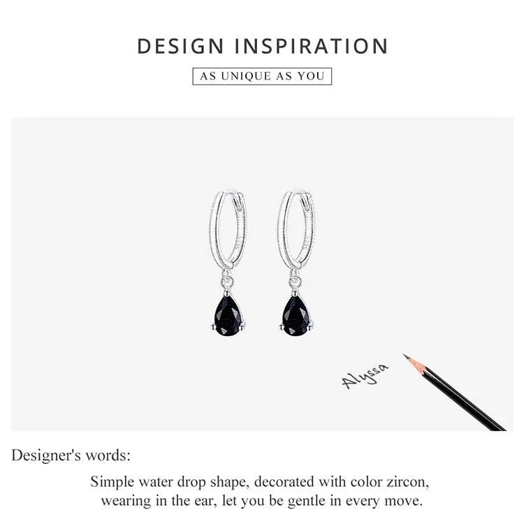 'Water Drop' CZ and Sterling Silver Earrings