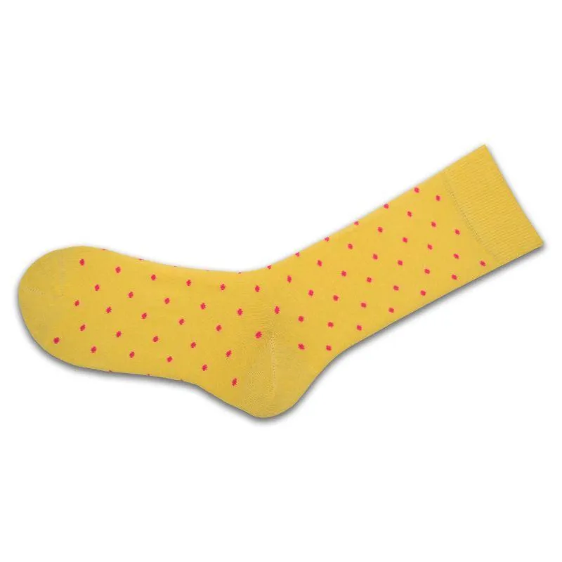 Women's Combed Cotton Socks, Colorful Pin Dot Crew Casual Women's 3 Pair Pack Socks