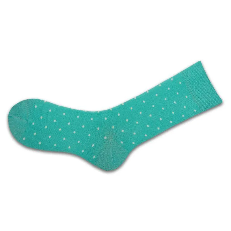 Women's Combed Cotton Socks, Colorful Pin Dot Crew Casual Women's 3 Pair Pack Socks