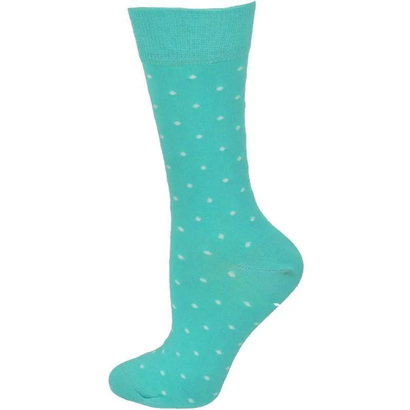 Women's Combed Cotton Socks, Colorful Pin Dot Crew Casual Women's 3 Pair Pack Socks