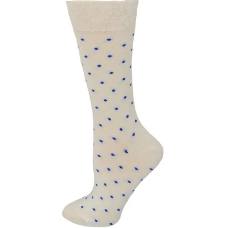 Women's Combed Cotton Socks, Colorful Pin Dot Crew Casual Women's 3 Pair Pack Socks