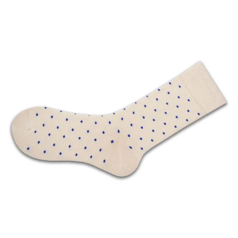 Women's Combed Cotton Socks, Colorful Pin Dot Crew Casual Women's 3 Pair Pack Socks