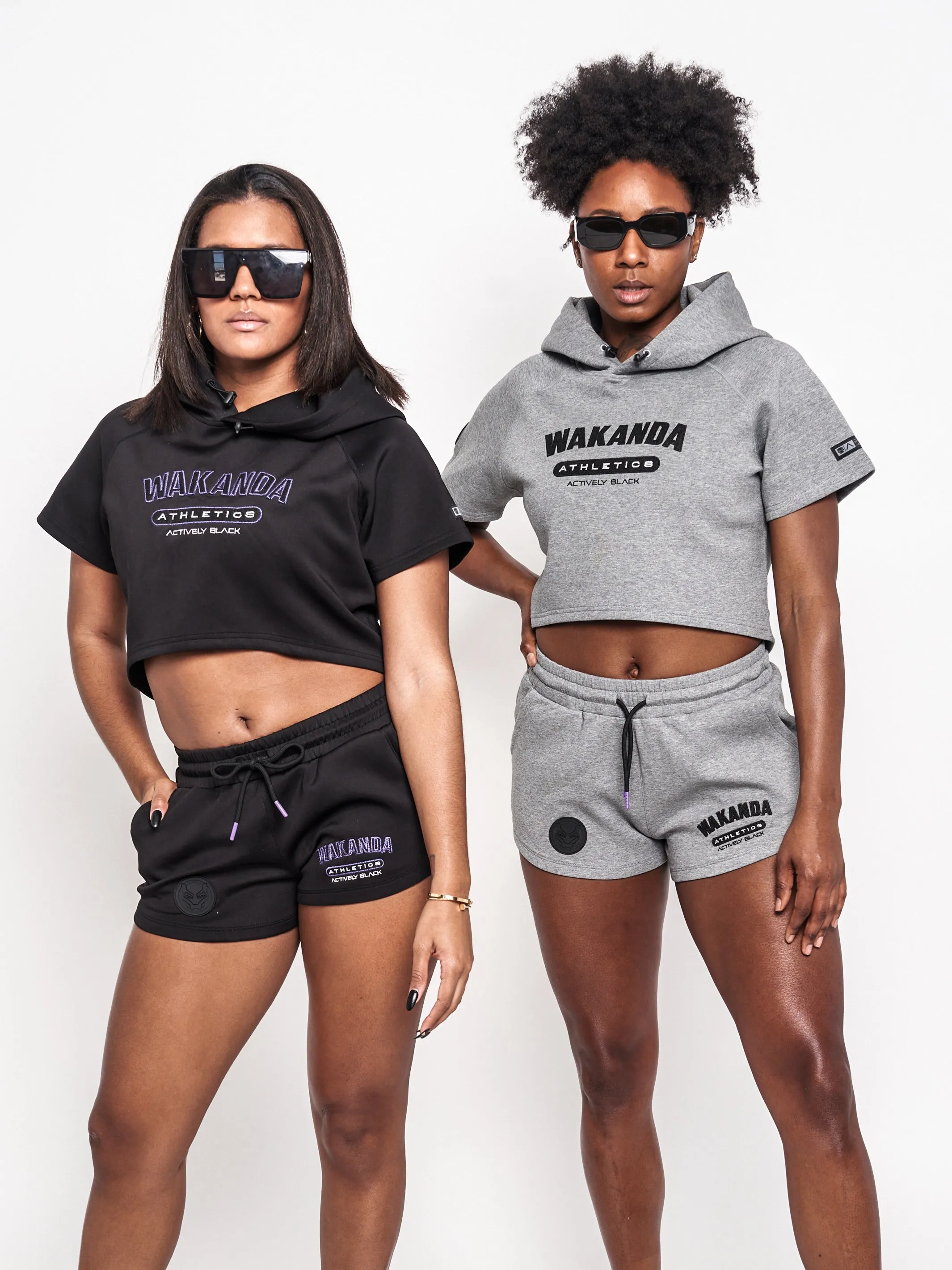 Women's Wakanda Athletics Classic Short Sleeve Crop Hoodie